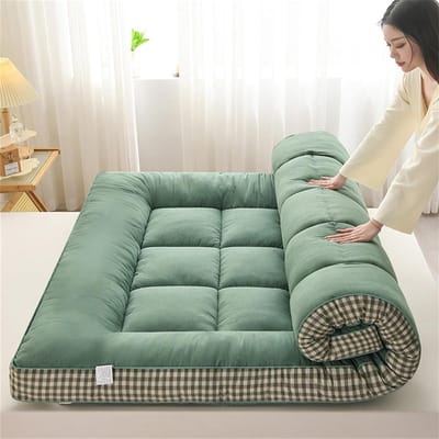 Japanse futonmatras - Oprolbare mat - Comfortabel slapen - Orthopedische ondersteuning - 90 x 200 cm - Groen