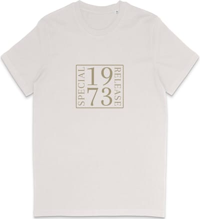 Geboortejaar T Shirt Heren Dames - Speciale Uitgave 1973 - Vintage Wit - Maat S