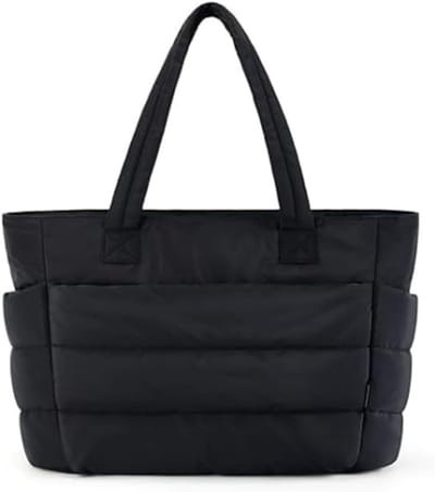 Katoenen Tas - Shopper – Boodschappentas - Draagtas – Schoudertas - Lichtgewicht Gewatteerde Tote Bag voor Dames - Ruim - Veelzijdig en Praktisch Dagelijks Draagta - 40x30x15 cm