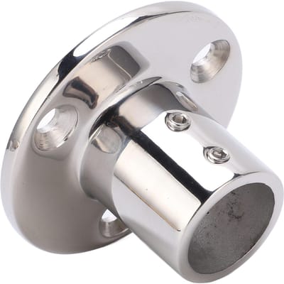 Support de Main Courante de Bateau Base Ronde Acier Inoxydable 316 Quincaillerie Marine pour Tube 25mm 1in 90° white