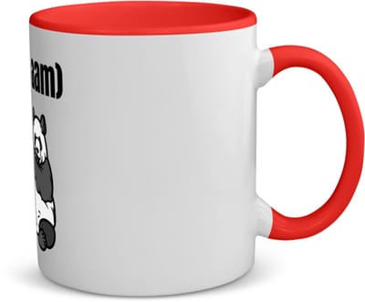 Akyol - panda en bamboe met eigen naam koffiemok - theemok - rood - Panda - panda liefhebbers - iemand die houdt van panda's - verjaardag - cadeau - kado - 350 ML inhoud