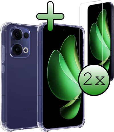 Hoesje Met Screenprotector - 2 Stuks - Geschikt voor Oppo Reno 13 - Sterk & Shockproof - Siliconen Case - Back Cover - Telefoon Hoes - Shock Proof - Transparant