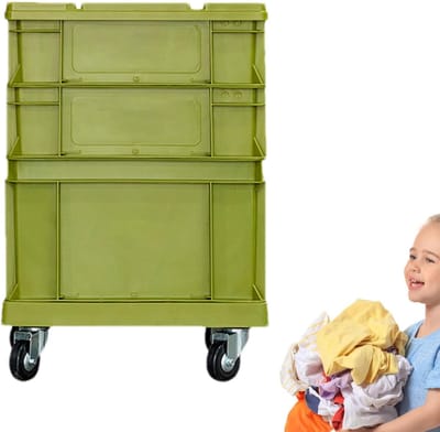 Opbergdoos Met Wielen - Verrijdbare Container - Huis Organiseren - Stapelbaar En Verrijdbaar - 42 x 33 x 46 cm