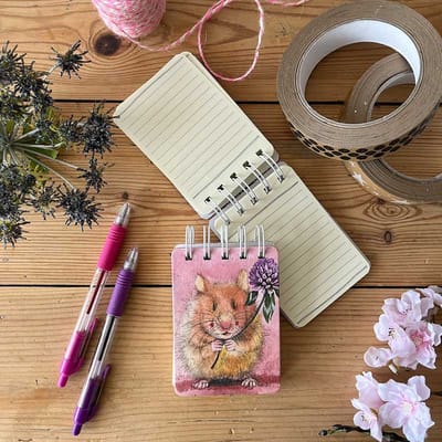 Alex Clark klein spiraal gebonden notitieblokje cavia ~Herbert Small Spiral Bound Notepad'
