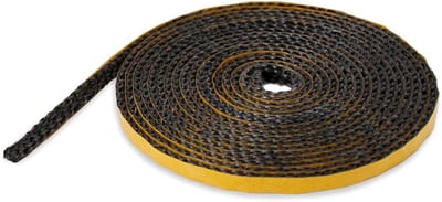 Glasband 8 x 3 mm - 3 m - zwart - vlak- en schoorsteenafdichting