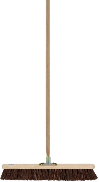 Talen Tools Straatbezem Natuurvezels - 60 cm - harde vezels - buitenbezem - Steel 130 cm- Voor beton/keramische tegels