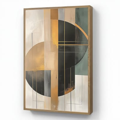 Wandlamp 60x90 cm - Oplaadbaar - Abstract - Goud - Brons - Groen - Vormen - Modern - Wandlampen binnen woonkamer - Slaapkamer lamp - Decoratieve nachtlamp - Vloerlamp draadloos