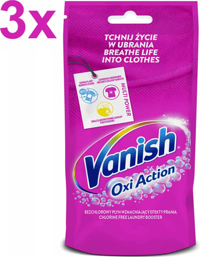Vanish - Oxi Action - Vloeibare Vlekkenverwijderaar voor gekleurde was - 3x 100 ml - Voordeelverpakking