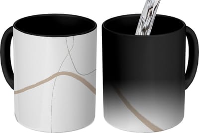Magische Mok - Foto op Warmte Mokken - Koffiemok - Abstract - Minimalisme - Line art - Magic Mok - Beker - 350 ML - Theemok
