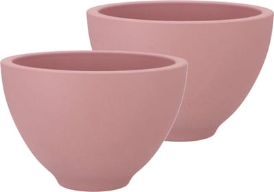 DK Design Bloempot/plantenpot - 2x - Vinci - lichtroze mat - voor kamerplant - D18 x H27 cm