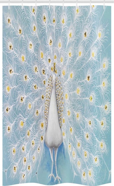 ABAKUHAUS Pauw – Douchegordijn 120x180 cm – Geel/lichtblauw