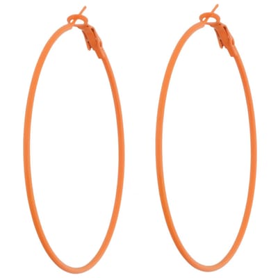 Behave - Oorbellen - Oorringen - Dames - Neon Oranje - Trendy Statement - Lichtgewicht - 6 cm