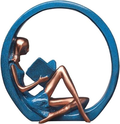 Yoga Vrouw Figuur - Decoratief Beeld - Woondecoratie - Milieuvriendelijk Materiaal - 27.5 cm Hoog - Blauw