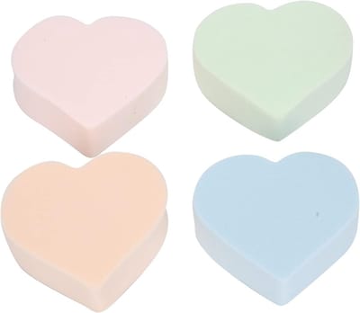Zachte Hartvormige Makeup Sponsen voor Poeder, Blush en Foundation - Set van 4 Stuks voor Perfecte Make-up Afwerking