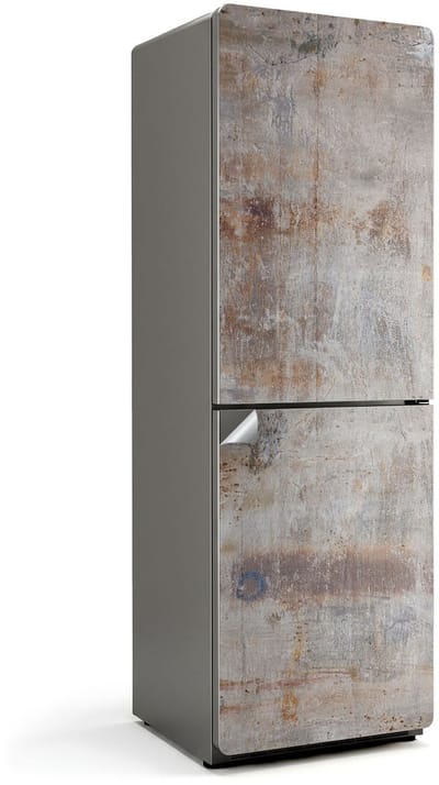 Wallfluent Koelkaststickers - Ruwe betontextuur Koelkast Folie - 60 cm x 180 cm - Grijs Koelkaststickers - Grote Koelkast Sticker - Koelkast Cover - Decoratieve Koelkaststicker - Koelkast Opknappen Sticker