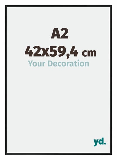 Your Decoration - Fotolijst A2 42x59,4 cm - Aluminium - Zwart Hoogglans - Miami