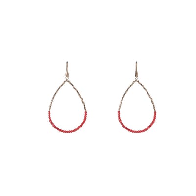 Go Dutch Label Oorhangers elegant beads drop Coral