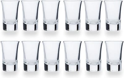 Cosy & Trendy Shotglazen - 12x stuks - glas - 35 ml - Shotjes - Shotglas - borrelglazen