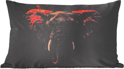 Sierkussens - Kussentjes Woonkamer - 60x40 cm - Olifant - Oranje - Oren