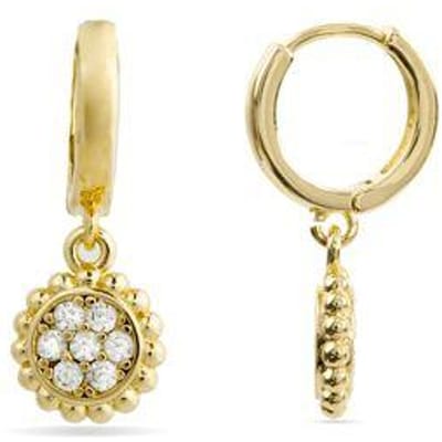 Luxenter oorbellen in 18k geel goud met briljant zirkonia - Abdau