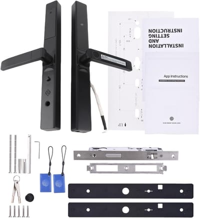 Slim Deurslot - Toegangscontrole Systeem - Veilige Toegang - Vijf Ontgrendelingsmethoden - 40 tot 120 Mm - Zwart
