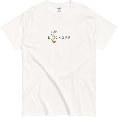 Grappig T Shirt Dames en Heren - Cartoon Eend - Duck Off - Katoen- Wit - S