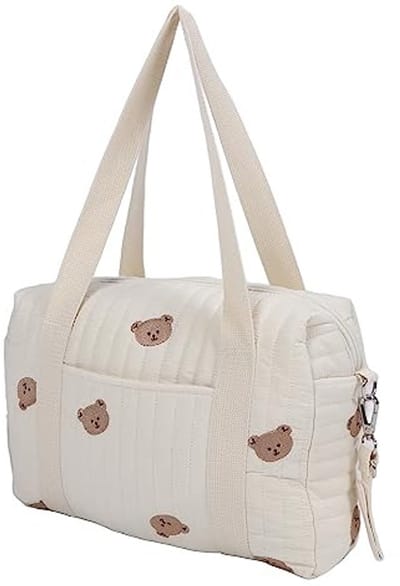 Dailygoody - Multifunctionele Kinderwagen Opbergtas - Duurzaam en Ruim - Herbruikbare Handtas - Uniseks - Ideaal voor Moeders - Bear Bag