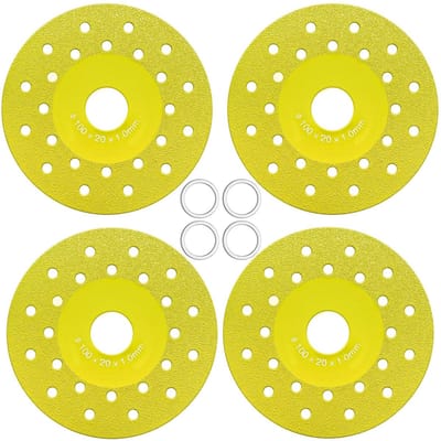 Dailygoods- Diamantzaagblad 4 Stuks - Keramische Snijdisk - Snelle Snijprestaties - Gebruiksvriendelijk - Hoogwaardige Materialen - Eenvoudige Installatie - Snijschijf