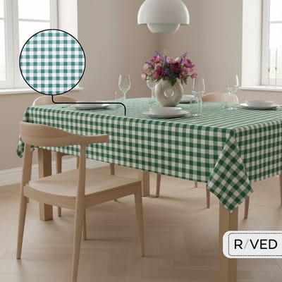 Raved Tafelzeil – 140 cm x 320 cm – Boerenbont Ruit Donker Groen – PVC – Afwasbaar