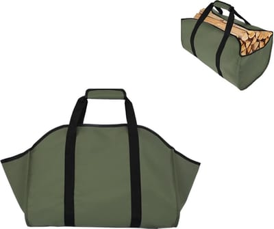 Brandhout Log Carrier Draagtas, Canvas Brandhout Houder, Extra Grote Duurzame Houtkachels, Brandhout, Boomstammen, Camping, Landschapsarchitectuur-GROEN