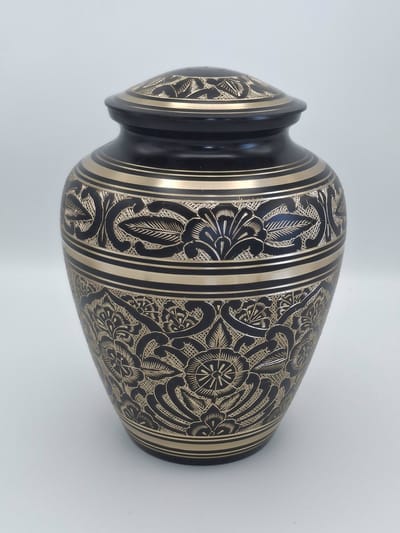 Urn - Goudkleurig Zwart Gegraveerd -Royal Elite Black 11372