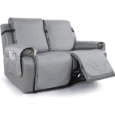 2-zits Anti-slip Relaxfauteuilhoes Bank Slipcover Omkeerbare Huisdierhoes Beschermer Bankhoes gray