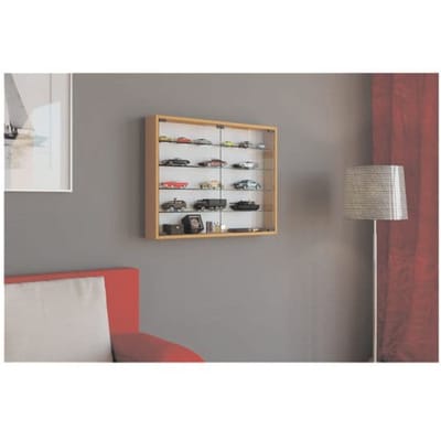 Houten glazen wandvitrinekast Wandvitrinekast Collector vitrine Mandosa L