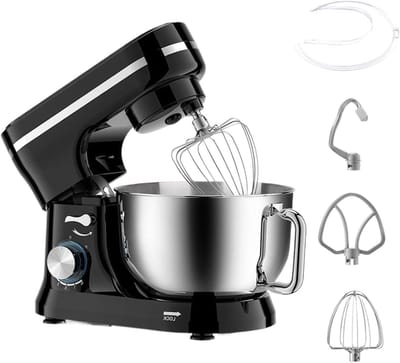Keukenmixer - Deegmixer Cake mixer - Bakken en mengen - Kantelkop ontwerp - 4 liter kom - Zwart