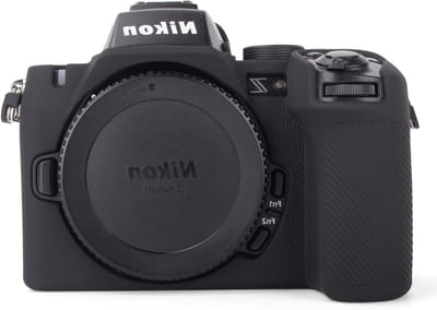 Siliconen beschermhoes voor Nikon Z50 II digitale camera, zacht rubber, antislip, krasbestendig en met handgreep, zwart en duurzaam