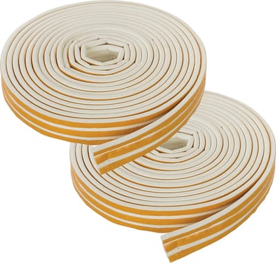 Fixman Tochtstrip - 2x - tochtwering - wit - zelfklevend - E-profiel - 15 meter - 3 tot 5 mm