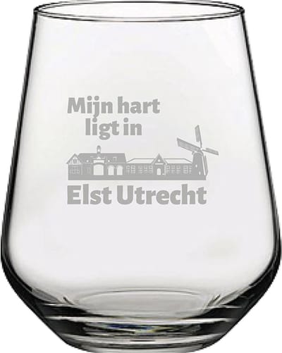 Gegraveerde Drinkglas 42,5cl Elst Utrecht
