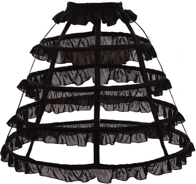 Dailygoods- Hoepelrok Onderrok met 4 Hoepels - Victoriaanse Jurk - Rococo Kostuum - Katoenmix/Chiffon - Schokbestendig - Handwas Alleen - Ballerina Rok