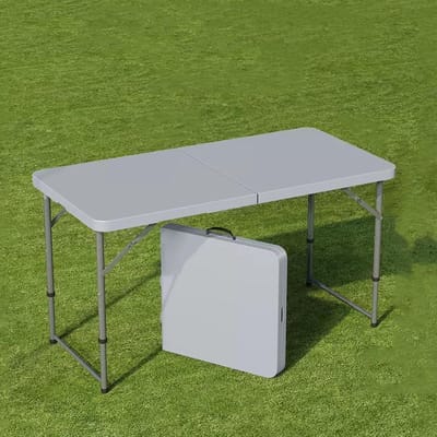 Opvouwbare Picknicktafel - Klaptafel Buiten - Buitenactiviteiten - Verstelbare Hoogte - 122x61cm - Grijs