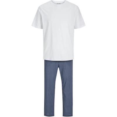 Jack & Jones Heren Pyjamaset JACBASIC Wit/Blauw - Maat S
