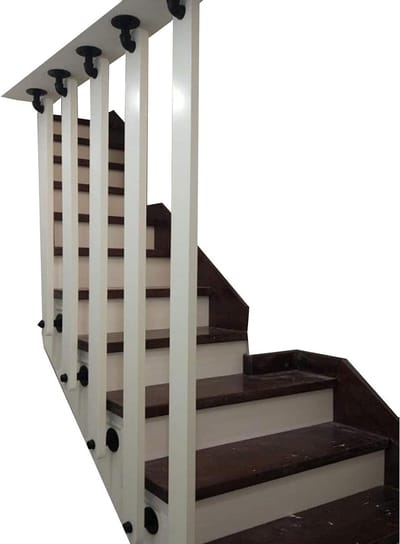 Wandleuning trapleuning - Handgreep binnen buiten - Veiligheid trappenhuis - Massief hout - 30-150cm - Wit