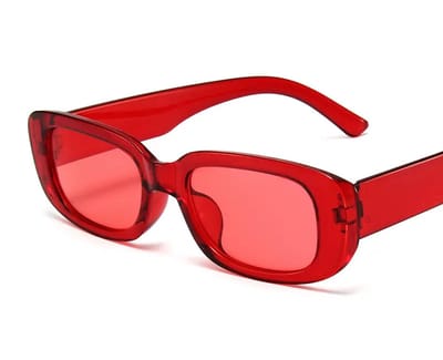 Loud and Clear® - Zonnebril - Festival Bril - Rave Bril - Festival - Rood - Rechthoekig