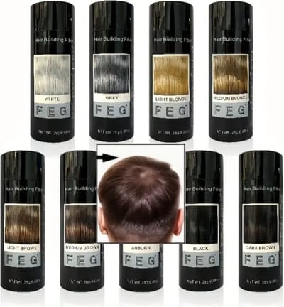 Waterproof poeder volumepoeder haarvezels om uw kale plekken op uw haar weg te werken. Gegarandeerd werkend product kleur middelblond groot verpakking 28gr