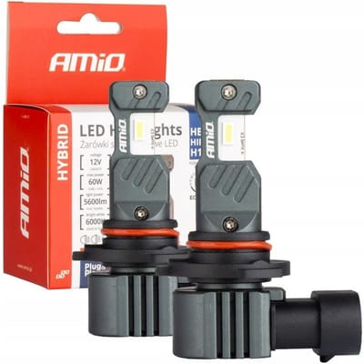 AMiO LED HB3 Koplampen/Mistlampen Hybrid series H10/HIR1 Wit 6000K - 5600LM Canbus 60W