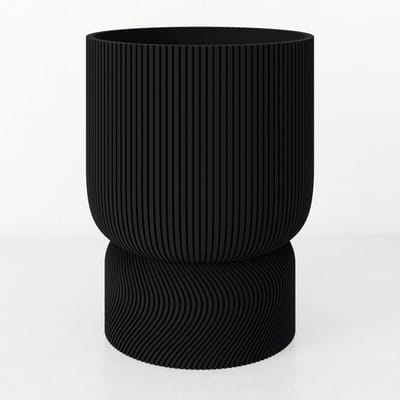 Fleuriek - hoge plantenpot van bio plastic - Japandi Living - Moderne Japandi Decoratie - Ø12 cm Zwart