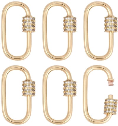 Dailygoods- Karabijnhaak Schroefvergrendeling - 6 Stuks - Roestvrij Staal - Ovale Sluiting - Sieraden Maken - Sleutelhanger Bevestiging