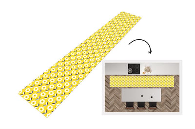 Keukenloper - Loper keuken - Bloem - Geel - Patronen - Zomer - 300x50 cm - Keukenloper vinyl