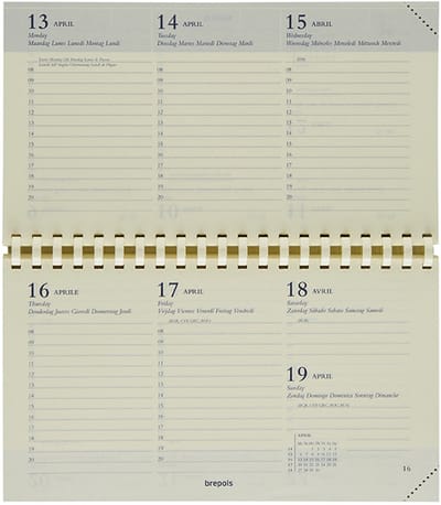 Brepols agenda Vulling 2027 - OMNIPLAN [0.738] - Vulling - Zak agenda - 1 week op 2 pagina's - Weekoverzicht - Navulling - 16 x 9 cm