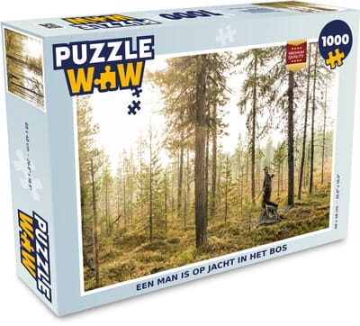 Puzzel Een man is op jacht in het bos - Legpuzzel - Puzzel 1000 stukjes volwassenen