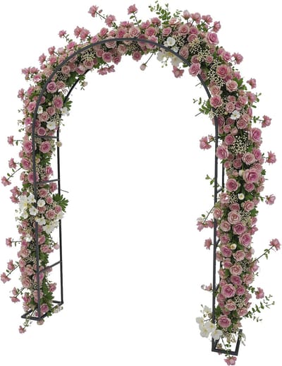 Rozenboog Metaal – Tuinboog met Rankhulp – Voor Rozen & Klimplanten – 192 x 38 x 240 cm - Zwart